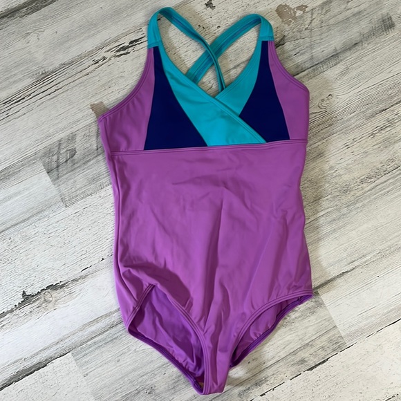 Lands' End Other - #S6 large - girls purple one piece swimsuit size 14 LANDS END KIDS